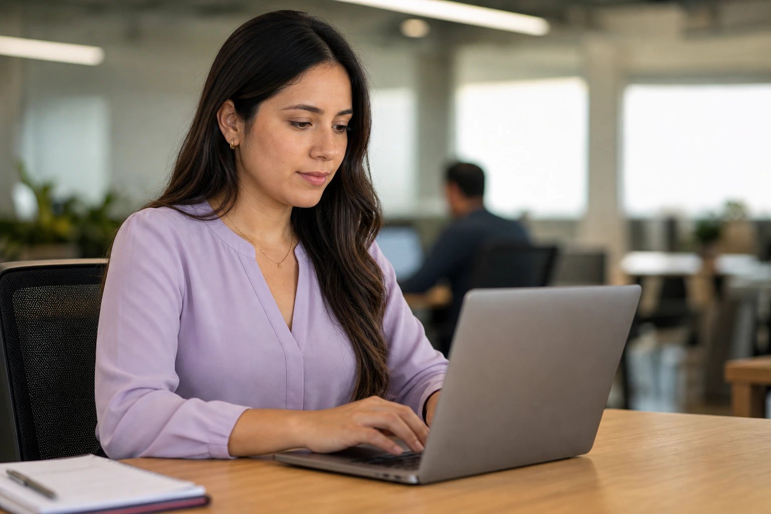 Responsable de recursos humanos activando la integración entre Buk y Laus desde su laptop